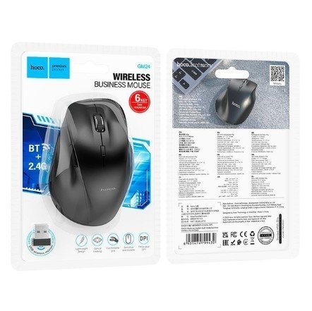 Мишка бездротова HOCO GM24 Mystic six-button dual-mode, ЧОРНИЙ