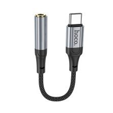 Перехідник HOCO LS36 зовнішня звукова карта TYPE-C - jack 3.5мм, 12 см, чорний