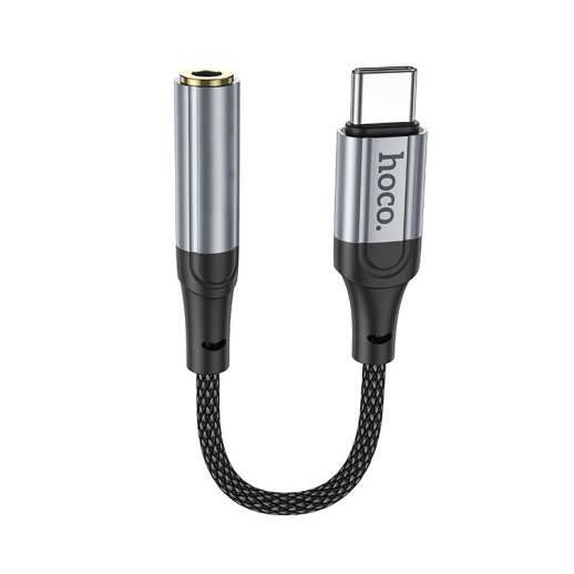 Перехідник HOCO LS36 зовнішня звукова карта TYPE-C - jack 3.5мм, 12 см, чорний