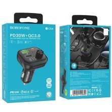FM Модулятор BOROFONE BC54 з підтримкою швидкого заряджання QC3.0  Bluetooth / гучномовець