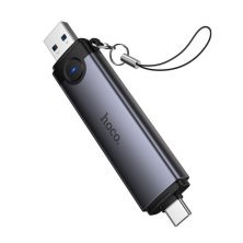 Картридер HOCO HB56 (USB/Type-C) 3in1 (серый)