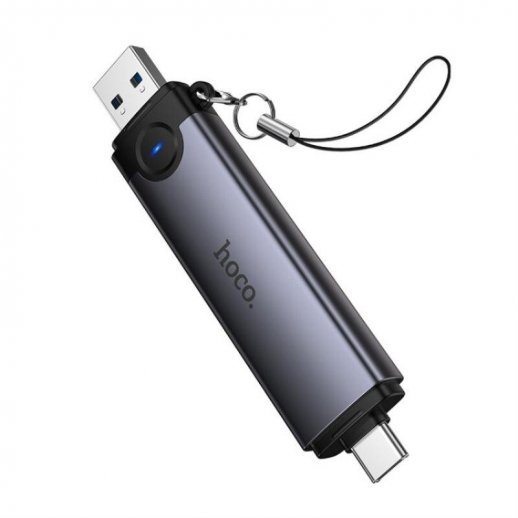 Картридер HOCO HB56 (USB/Type-C) 3in1 (серый)