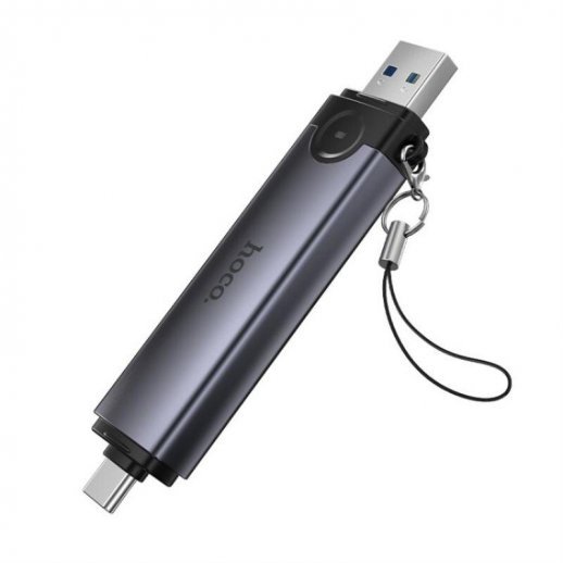 Картридер HOCO HB56 (USB/Type-C) 3in1 (серый)