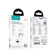 Адаптер HOCO UA41A Crystal (Lightning - RJ45), Ethernet 100 Mbps, абрикосовий