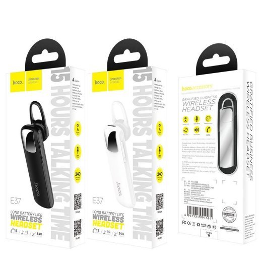 Бездротова Bluetooth-моно-гарнітура HOCO E37 Gratified (business headset), чорний