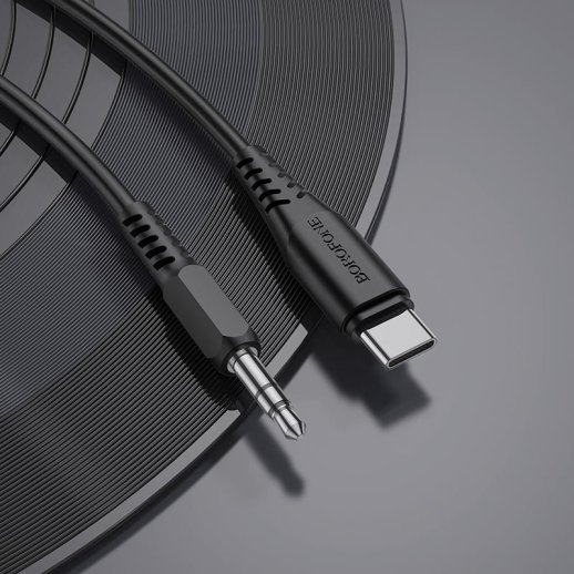 Кабель BOROFONE BL8 AUX TYPE-C - jack 3.5мм 1 МЕТР ЧОРНИЙ