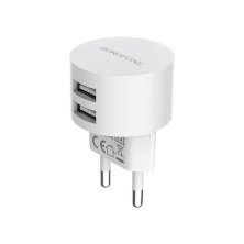 Мережевий зарядний пристрій BOROFONE BA23A Brilliant dual USB 2.4A