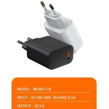 Мережевий зарядний пристрій WUW C170 18W USB QC3.0 БІЛИЙ