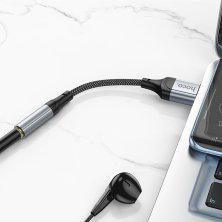 Перехідник HOCO LS36 зовнішня звукова карта USB - jack 3.5мм 0,12м чорний
