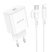 Мережевий зарядний пристрій Borofone BA81A PD20W Type-C + кабель Type-C - Lightning, білий