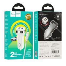 АЗУ HOCO Z40 (2USB/2.4A) + USB - Lightning (12pc) (белый)