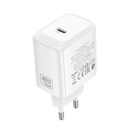 Мережевий зарядний пристрій BOROFONE BN33 PD 40W USB-C, білий