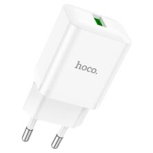 Мережевий зарядний пристрій HOCO N26 QC 3.0 3A USB БIЛИЙ
