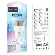 Мережевий зарядний пристрій HOCO C131A 30W PD TYPE-C + USB QC3.0, чорний