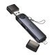 Картридер HOCO HB56A (USB/Lightning) 3in1 (серый)