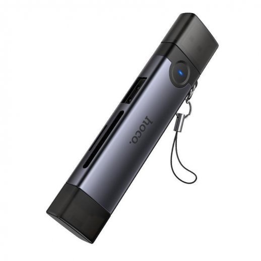 Картридер HOCO HB56A (USB/Lightning) 3in1 (серый)