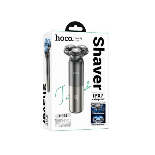 Електробритва з трьома лезами HOCO HP35 індукційне зарядження, ЧОРНИЙ
