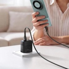 Мережевий зарядний пристрій HOCO CS111A 22.5W USB QC 3.0 + кабель USB - TYPE-C, чорний