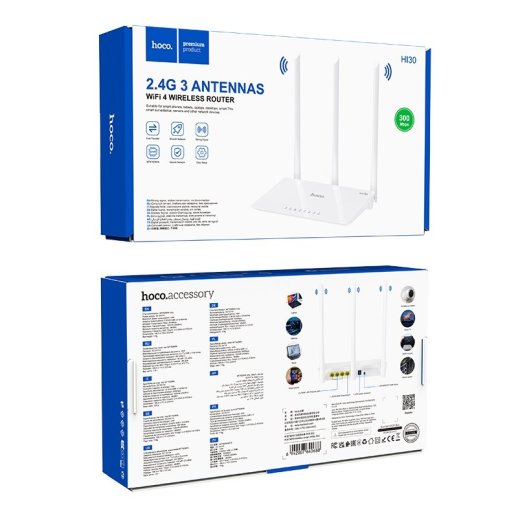 Wi-Fi маршрутизатор HOCO HI30 WiFi4, білий