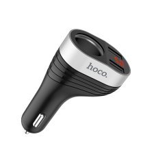 Автомобільний зарядний пристрій HOCO Z29 з одним роз'ємом прикурювача + 2 USB 3.1A, чорний