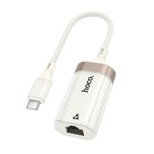 Адаптер HOCO UA41B Crystal (Type-C - RJ45), 100 Mbps, абрикосовий
