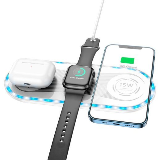 Бездротовий зарядний пристрій BOROFONE BQ14 Absolute 3in1 22.5W wireless fast charger