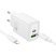 Мережевий зарядний пристрій HOCO N61 Gentle TYPE-C PD 20W + USB QC 3.0 + кабель TYPE-C - LIGHTNING, білий