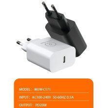 Мережевий зарядний пристрій WUW C171 20W Type-C PD БІЛИЙ