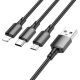 USB кабель BOROFONE BX72 charging data 3in1 USB - Type-C/MicroUSB/Lightning