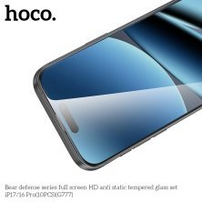 Скло антистатичне загартоване HOCO G777 Bear Defense HD для телефону APPLE iPhone 16 PRO | iPhone 17 6.3"