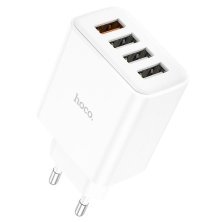 Мережевий зарядний пристрій HOCO C102A QC3.0 28.5W USB×4, білий