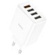 Мережевий зарядний пристрій HOCO C102A QC3.0 28.5W USB×4, білий
