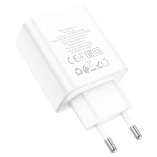 Мережевий зарядний пристрій HOCO C102A QC3.0 28.5W USB×4, білий