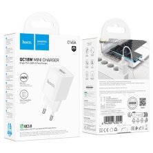 Мережевий зарядний пристрій HOCO C145A USB QC3.0 18W, білий