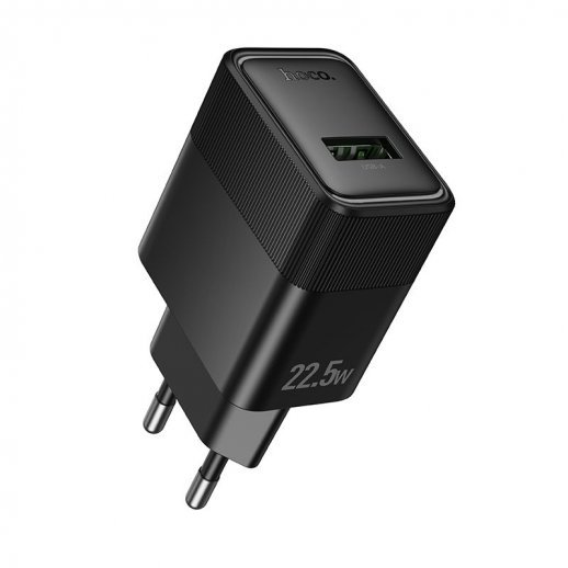 Мережевий зарядний пристрій HOCO CS111A Lounge single-port 22.5W multi-protocol charger, чорний