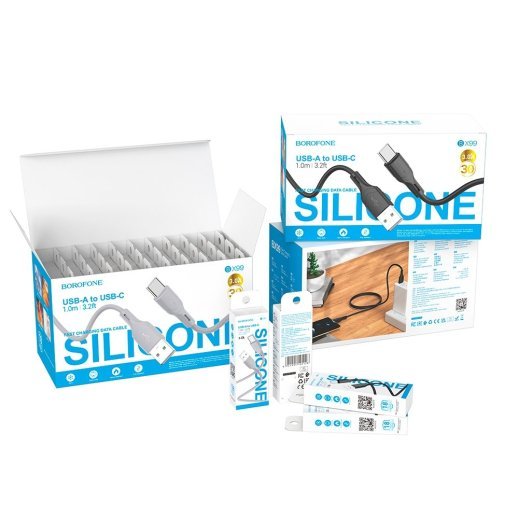 USB кабель BOROFONE BX99 Method USB - Type-C silicone, чорний