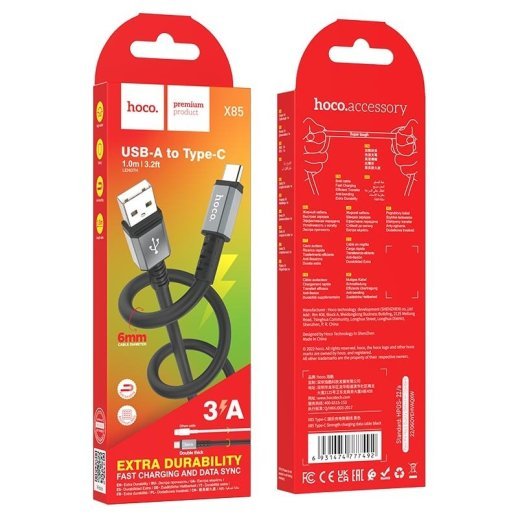 USB кабель HOCO X85 USB - Type-C 1 MЕТР ЧОРНИЙ