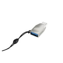 Адаптер HOCO UA9 OTG 3.0 Type-C (папа) для USB (мама), pearl nickel
