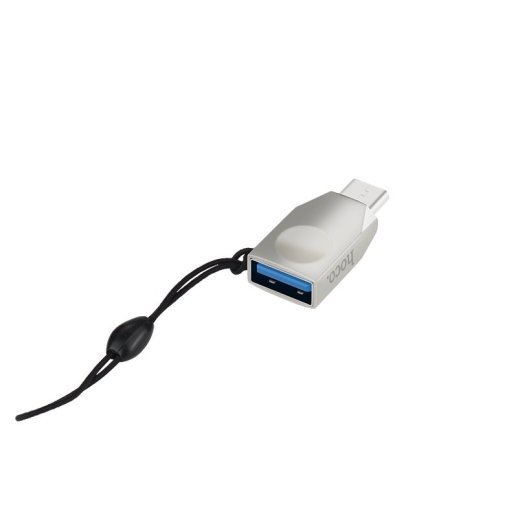 Адаптер HOCO UA9 OTG 3.0 Type-C (папа) для USB (мама), pearl nickel