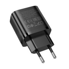 Мережевий зарядний пристрій BOROFONE BA83A TYPE-C PD 20W + USB QC3.0, чорний