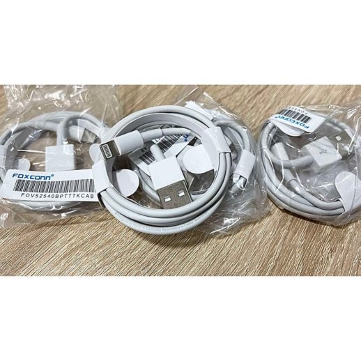 Кабель USB для iPhone USB - Lightning Foxconn для iPhone / iPad / iPod, 1 м, білий, кульок
