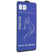 Защитное стекло для телефона 8D MIRROR SAMSUNG A80 | A90 2019 ЧЁРНО-СИНИЙ