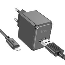 Мережевий зарядний пристрій HOCO CS11A USB 2.1A + кабель USB - Lightning, чорний