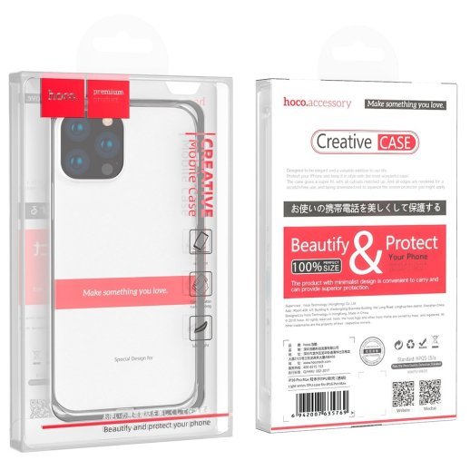 Силіконова накладка HOCO LIGHT SERIES для APPLE iPhone 14 6,1", прозорий