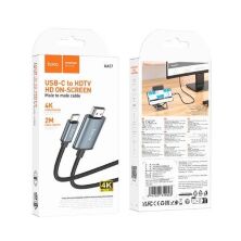 Відеокабель HOCO UA27 4K 30Hz Type-C - HDMI, 2 метри, сірий