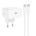 Мережевий зарядний пристрій HOCO C161A Dynamic Power Adapter Set 40W USB-C + кабель Type-C to Type-C, білий