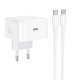 Мережевий зарядний пристрій HOCO C161A Dynamic Power Adapter Set 40W USB-C + кабель Type-C to Type-C, білий