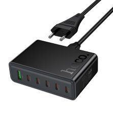 Мережевий зарядний пристрій HOCO C152A PD 70W 5*TYPE-C + QC3.0, чорний