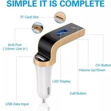 FM Модулятор CAR G7 Bluetooth / гучномовець ЗОЛОТИЙ