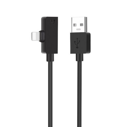 USB Кабель HOCO LS9 2in1 переходник USB - Lightning + Lightning Audio 1.2M (черный)